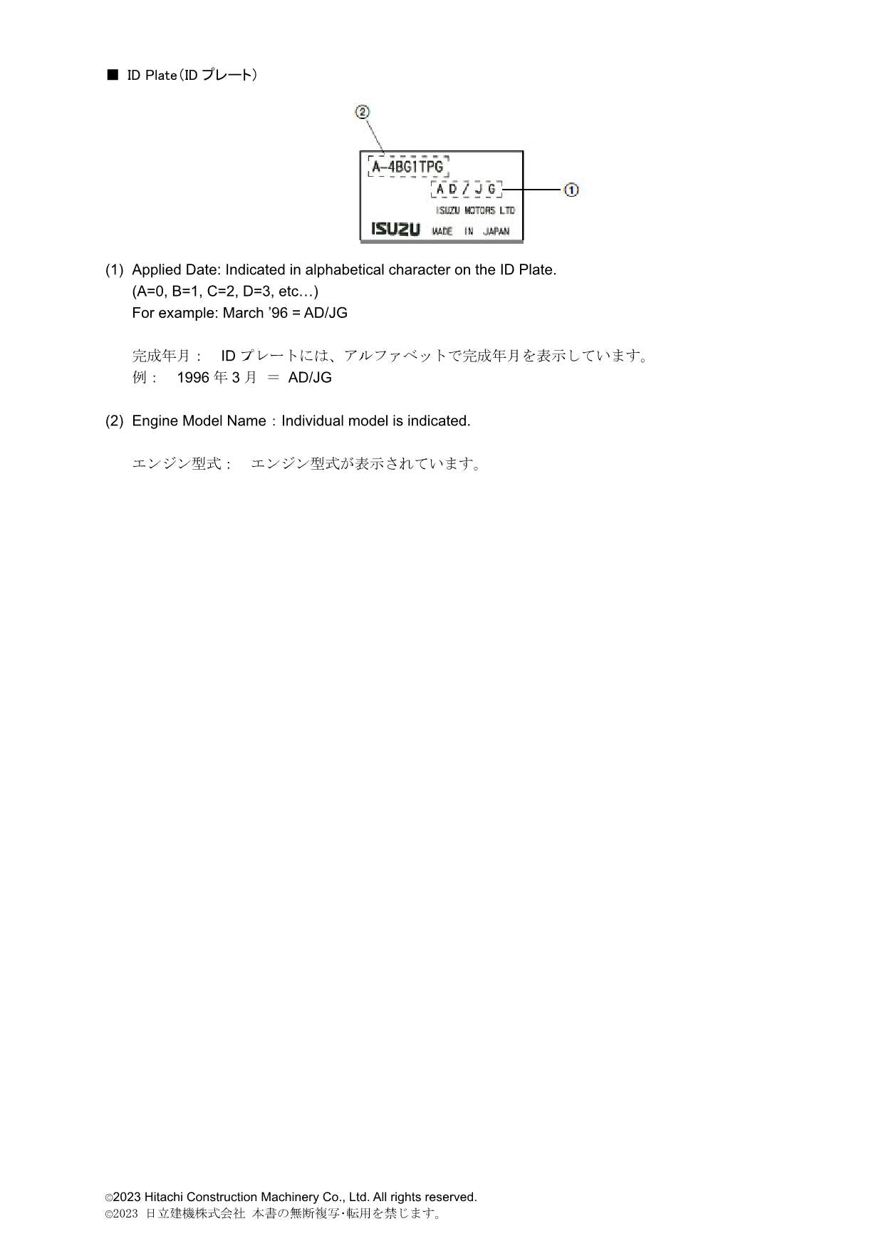 Hitachi ZW370-5A ISUZU 6WG1-XKWB01 Eng Loader Parts Catalog Manual SN 020101-up
