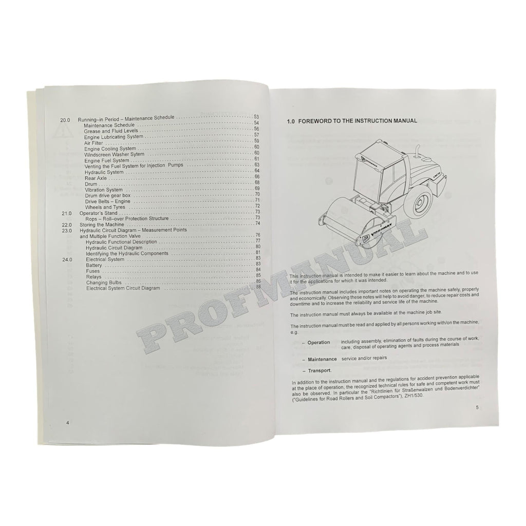 Manual del operador del rodillo compactador vibratorio de tambor simple JCB VM 75 D PD