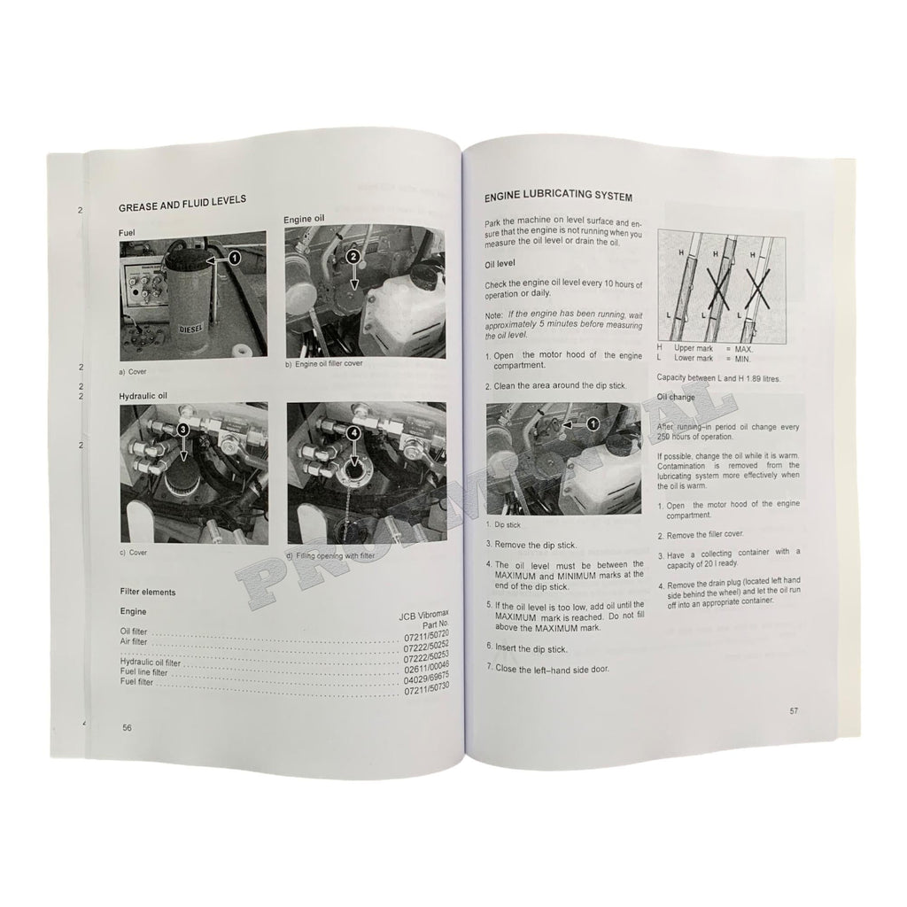 Manual del operador del rodillo compactador vibratorio de tambor simple JCB VM 75 D PD