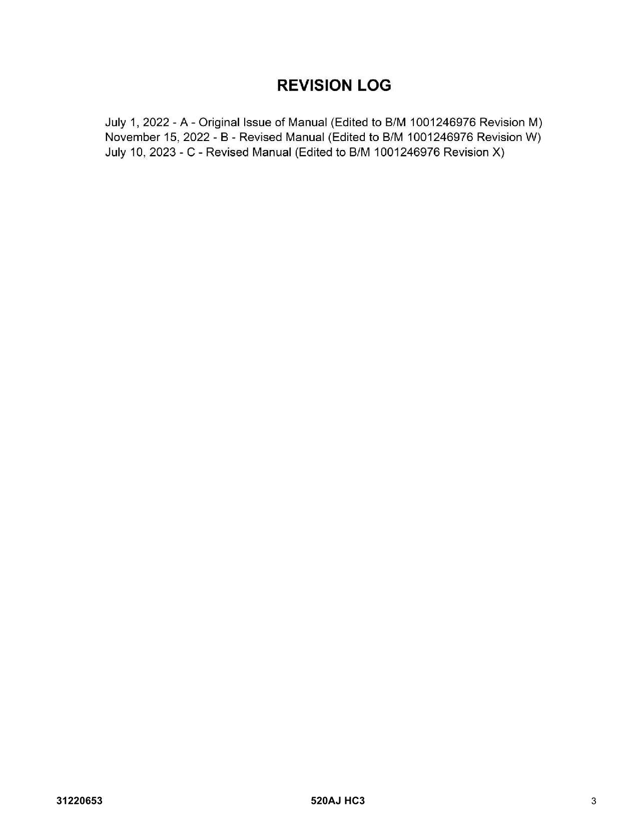 JLG 520AJ HC3 Boom Lift Parts Catalog Manual 31220653