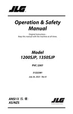 JLG 1200SJP 1350SJP Boom Lift Maintenance Operation Operators Manual 31222381