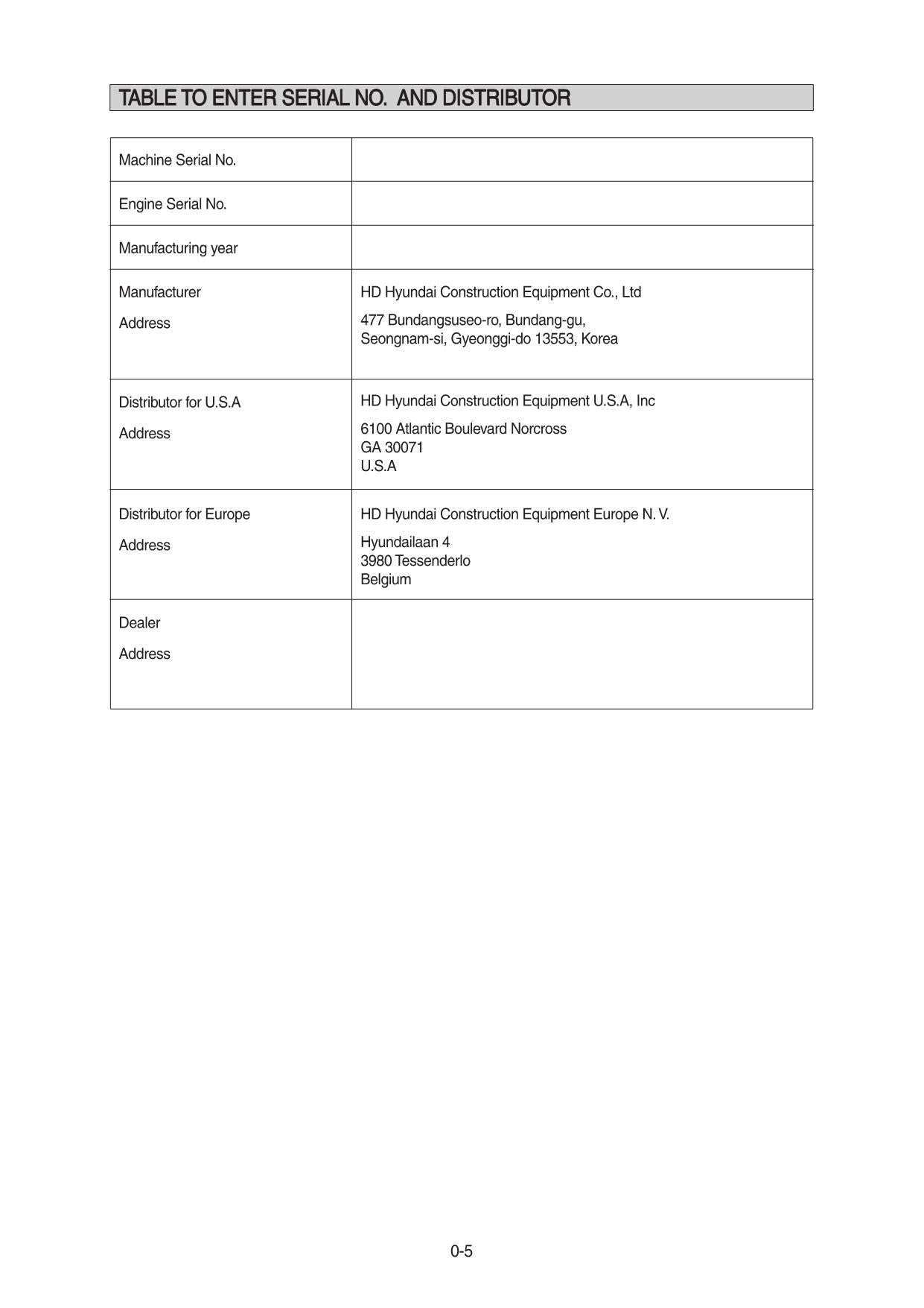 Hyundai HW65AH WHEELED EXCAVATOR Operators Maintenance Manual