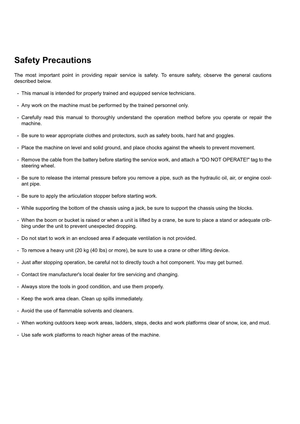 Hitachi ZW220-G Wheel Loader Technical Manual Troubleshooting