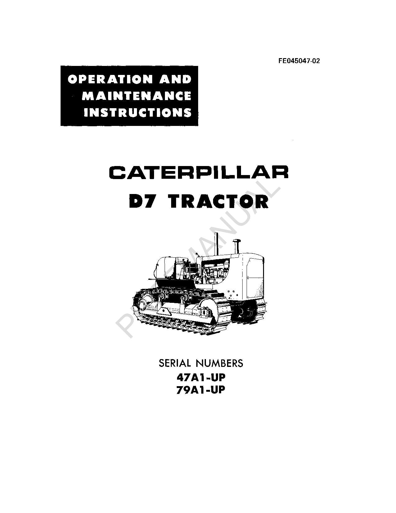 Manual de mantenimiento del operador del tractor Caterpillar D7