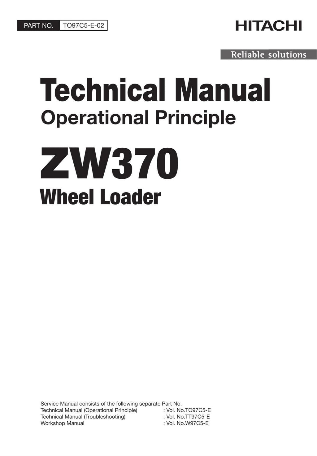 Hitachi ZW370 Wheel Loader Technical Manual Operational Principle