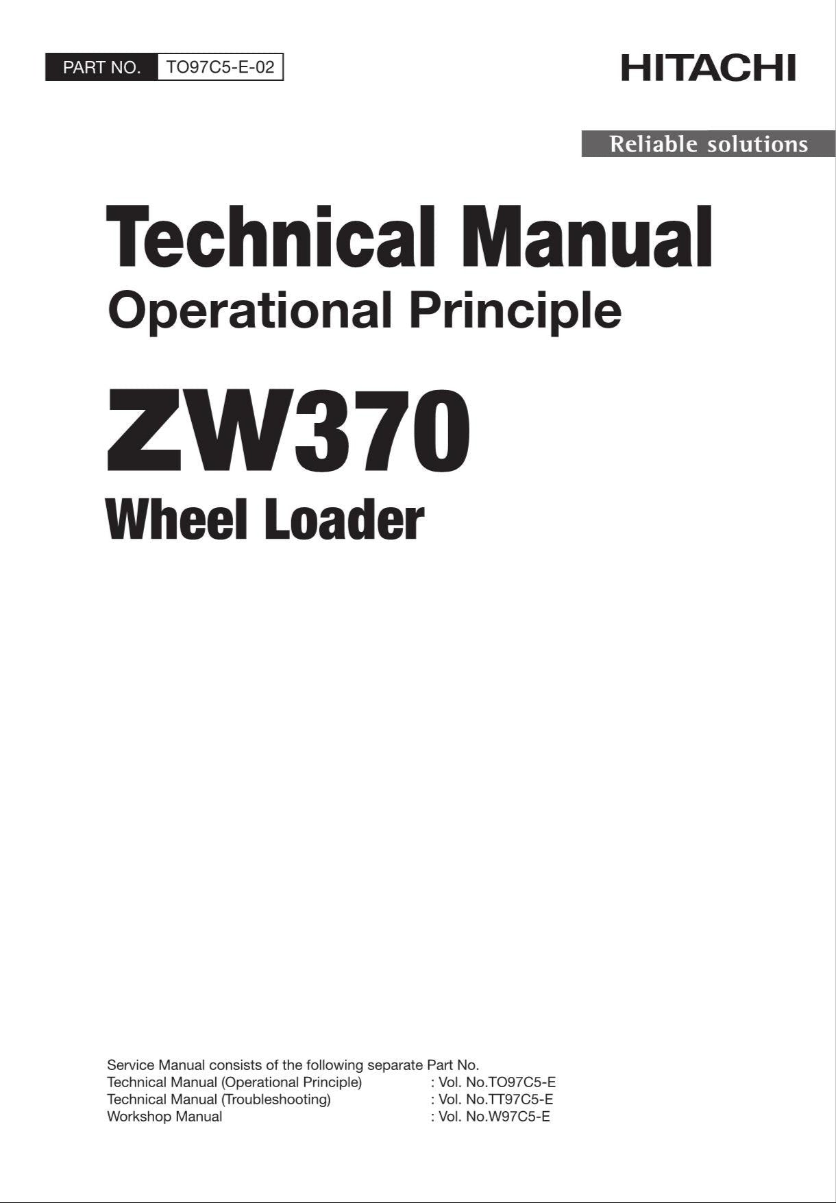 Hitachi ZW370 Wheel Loader Technical Manual Operational Principle