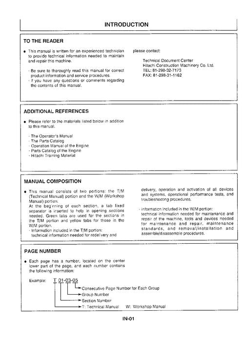 HITACHI EX100-3 EXCAVATOR SERVICE MANUAL