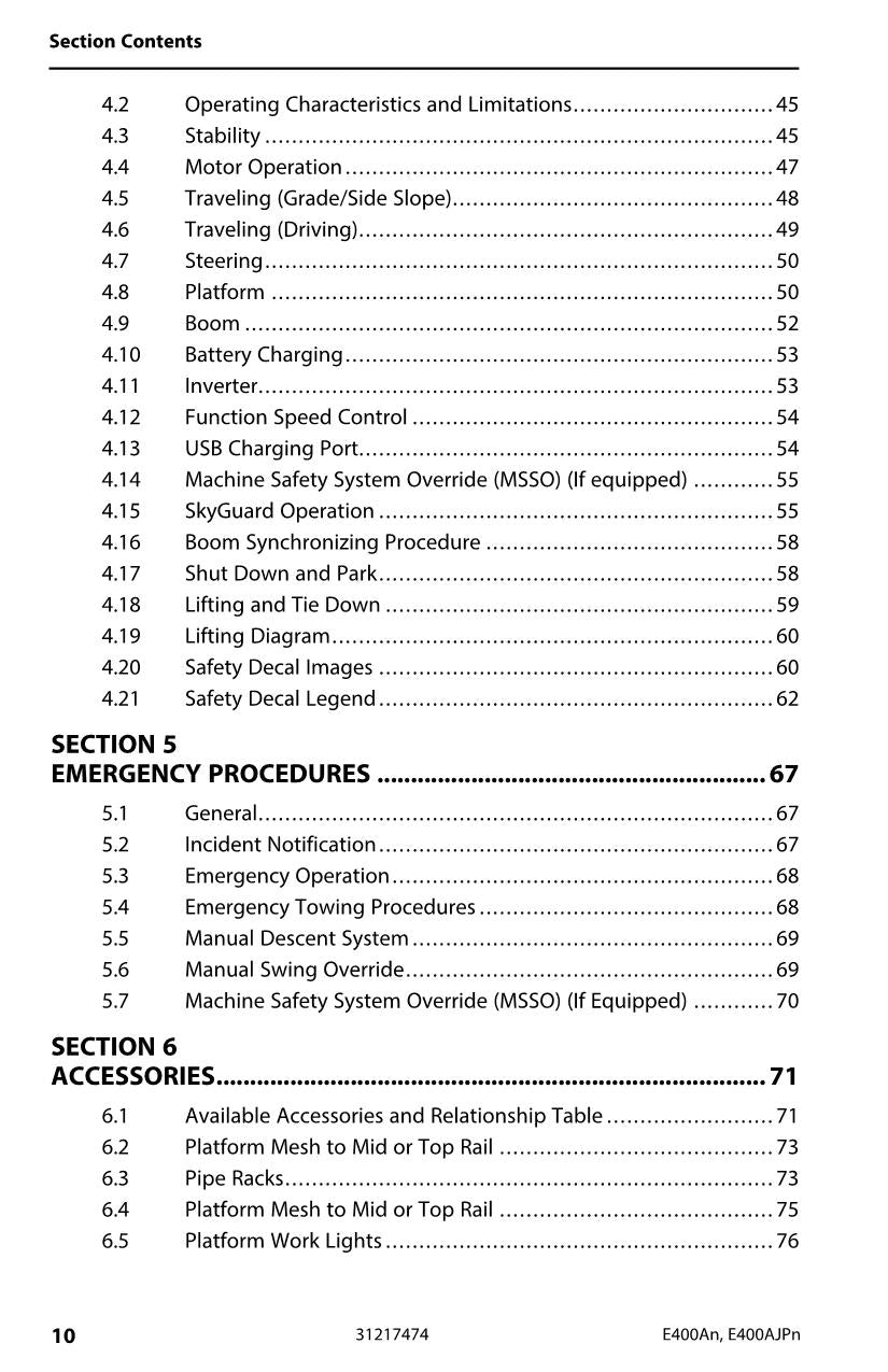 Manual del operador del elevador de pluma estrecha JLG E400AJP E400A 31217474