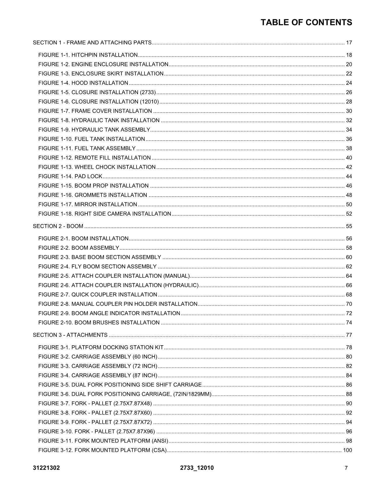 JLG 12010 2733 Telehandler  Parts Catalog Manual