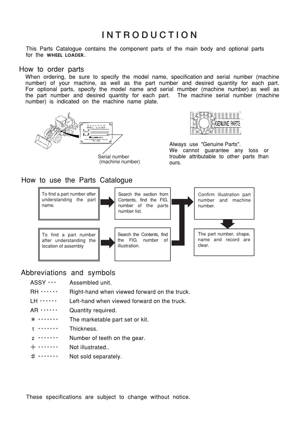 Hitachi LX80-7 Wheel Loader Parts Catalog Manual SN 001101-up