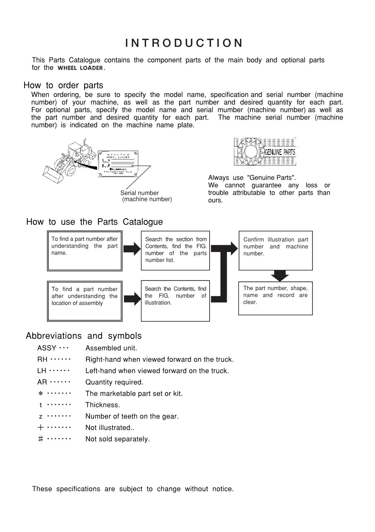 Hitachi LX80-7 Wheel Loader Parts Catalog Manual SN 001101-up