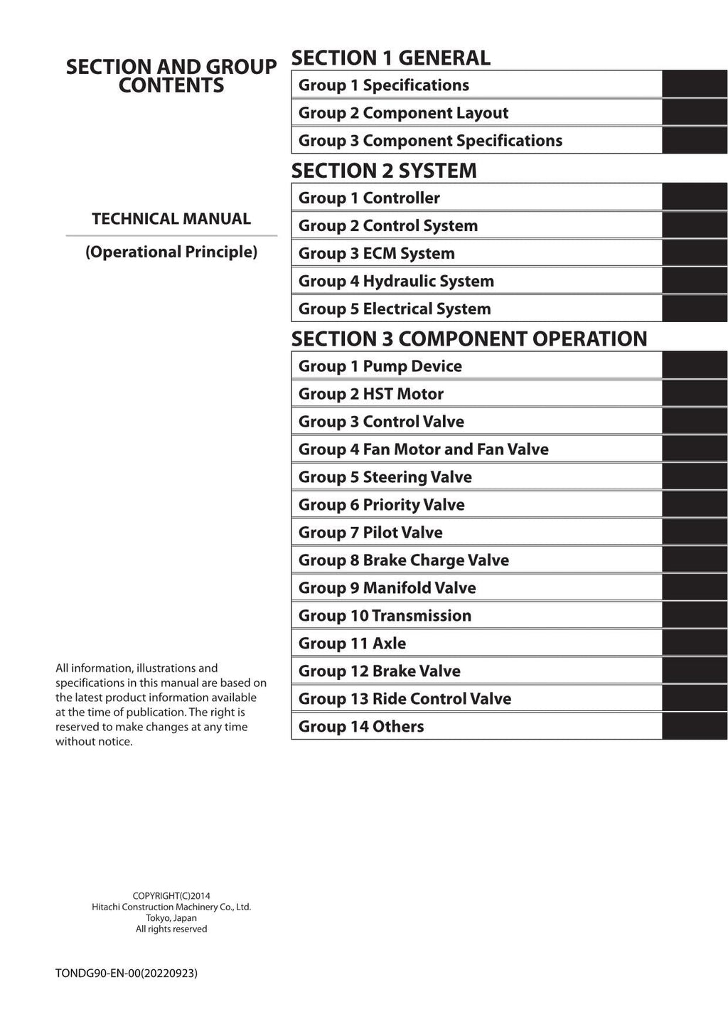 Hitachi ZW150-5B ZW150PL-5B Wheel Loader Technical Manual Operational Principle