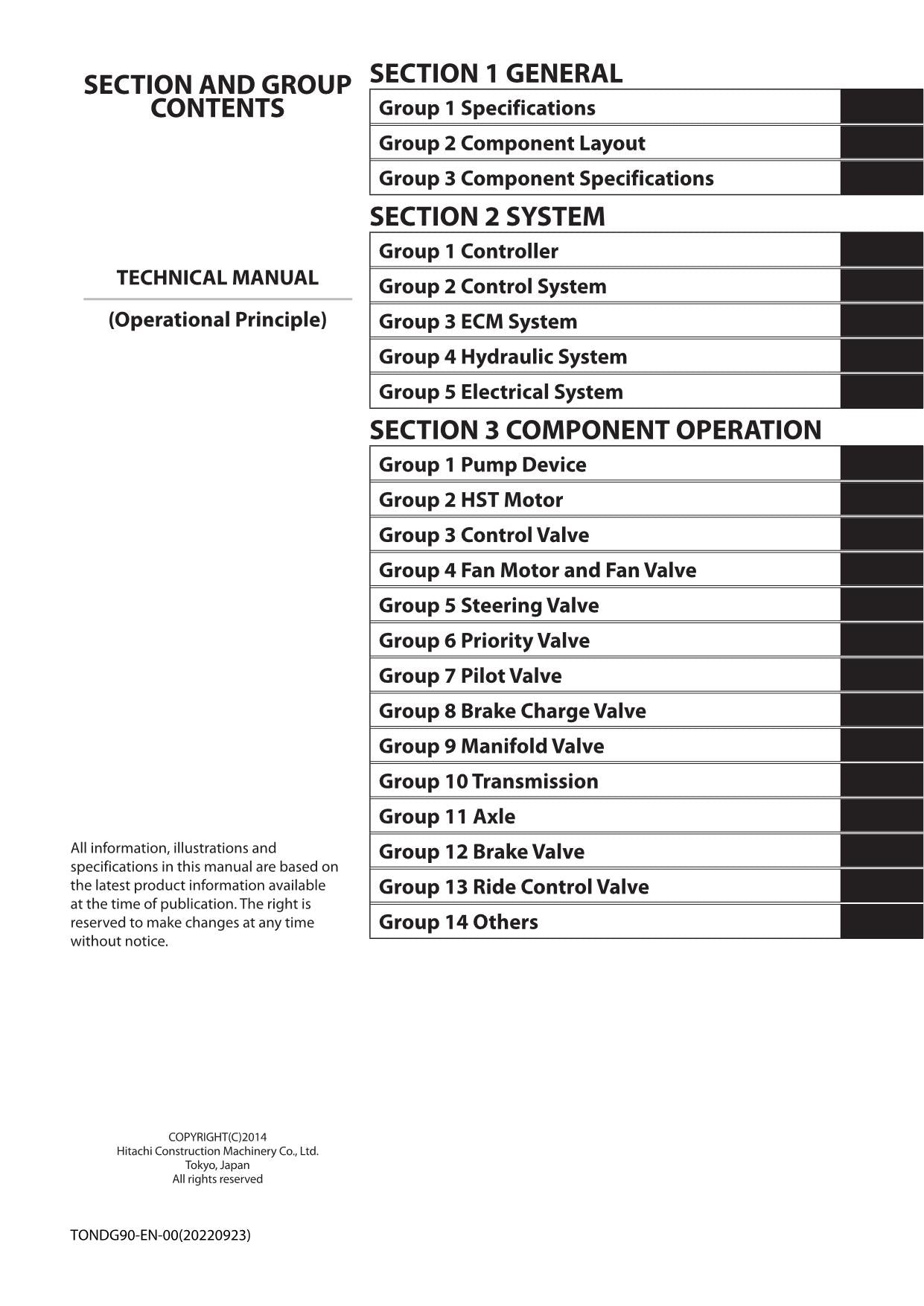 Hitachi ZW150-5B ZW150PL-5B Wheel Loader Technical Manual Operational Principle