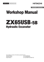 Manual de servicio y reparación de la excavadora Hitachi ZX65USB-5B