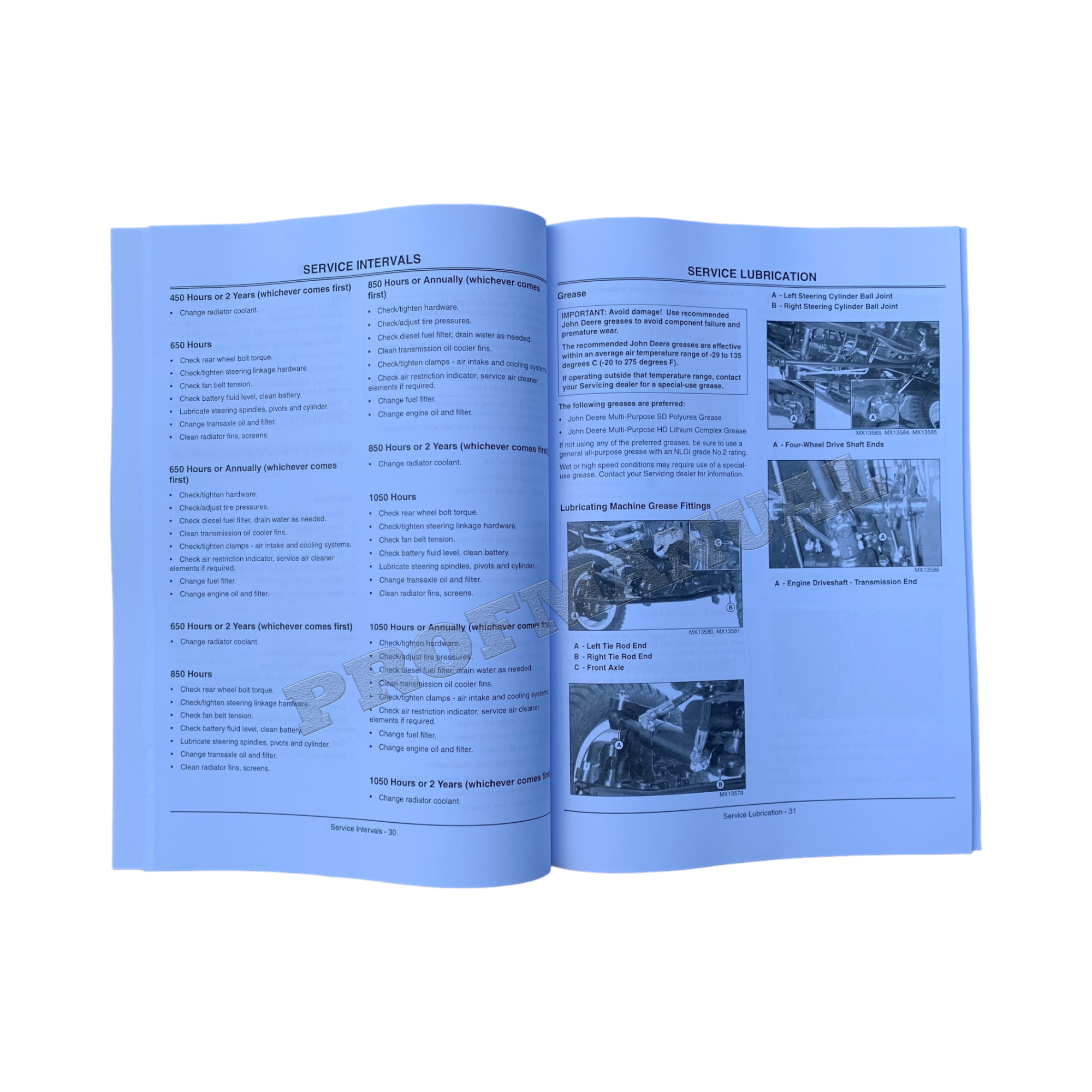 MANUAL DEL OPERADOR DEL TRACTOR JOHN DEERE X595 SN 20225 - 30000