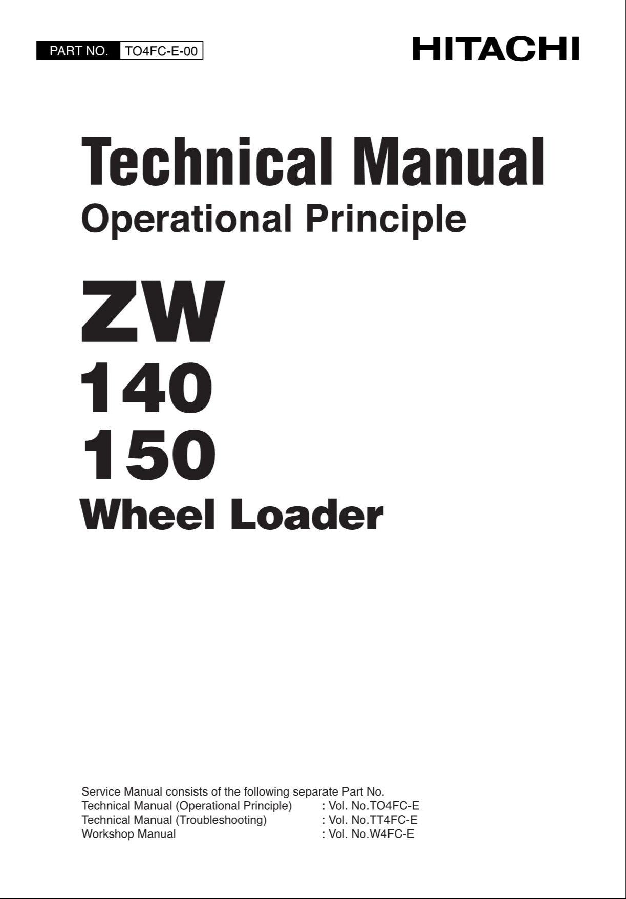 Hitachi ZW140 ZW150 Wheel Loader Technical Manual Operational Principle