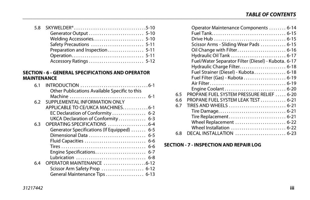 JLG RT3394 RT4394 Scissor Lift Maintenance Operation Operators Manual 31217442