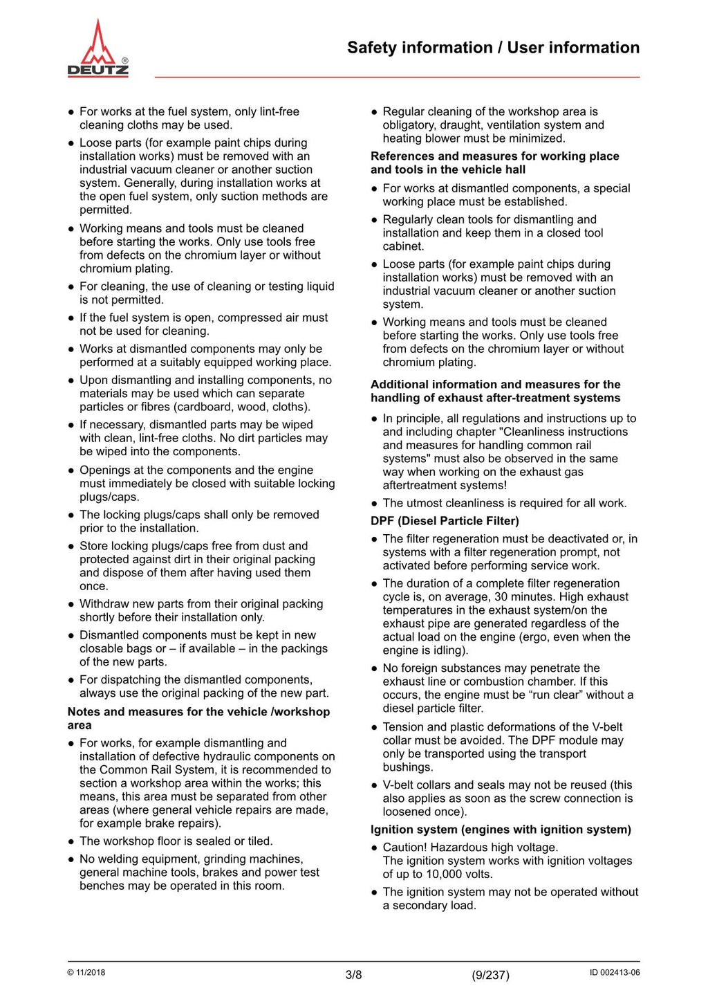 Deutz Hitachi TD TCD 2.9 L4 Engine Wheel Loader Workshop Manual