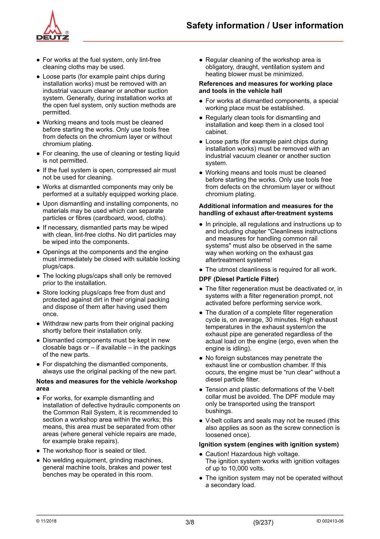 Deutz Hitachi TD TCD 2.9 L4 Engine Wheel Loader Workshop Manual