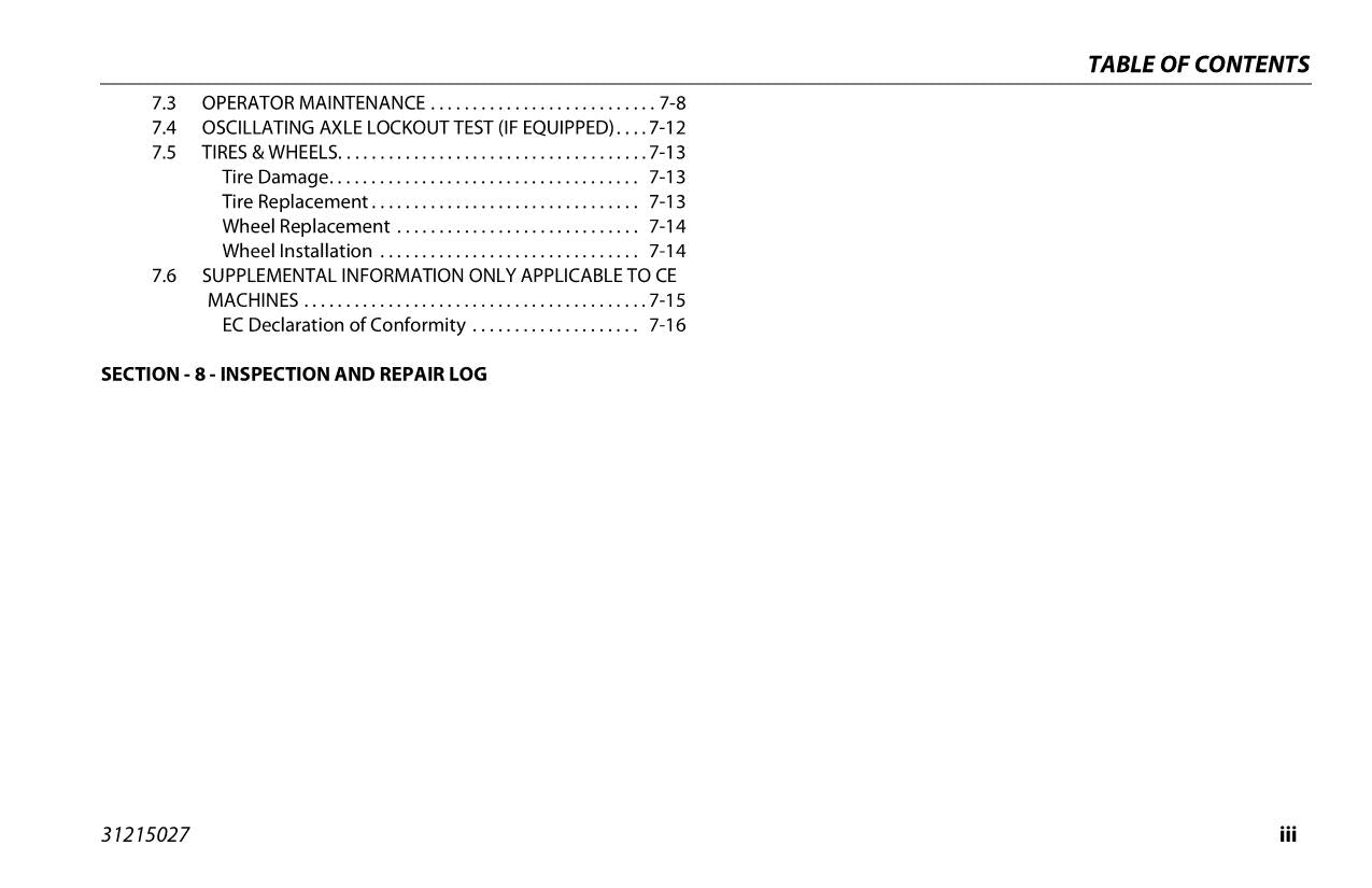 Manual del operador de plataformas elevadoras JLG EC600SJ EC600SJP H600SJ H600SJP 31215027