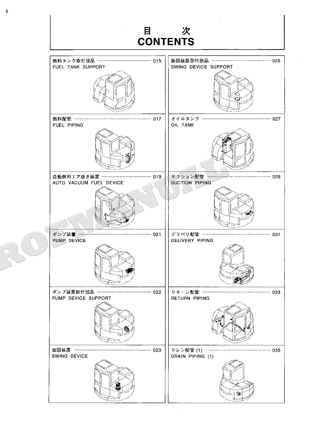 HITACHI K-75UR Excavator Parts Catalog Manual