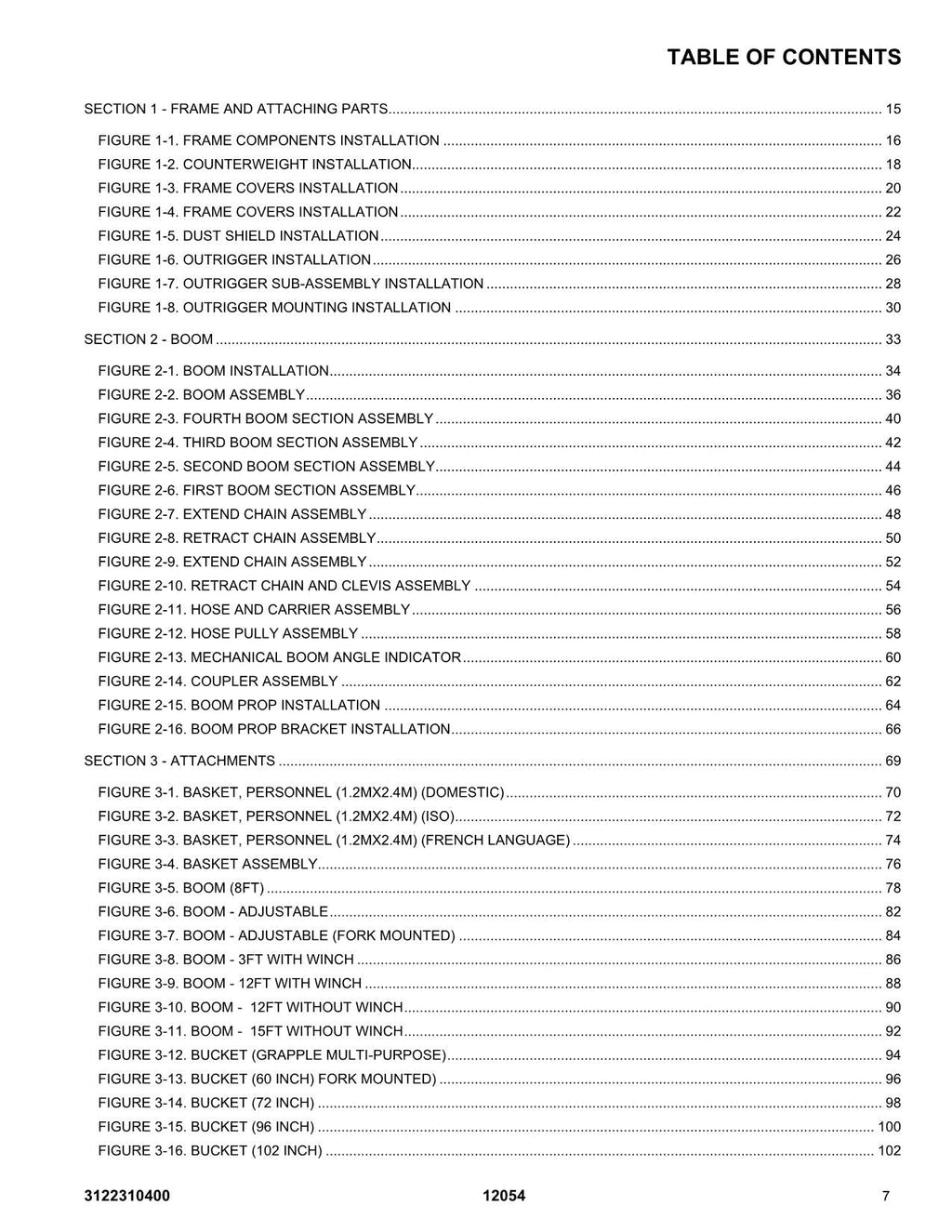 SKYTRAK 12054 Telehandler Parts Catalog Manual