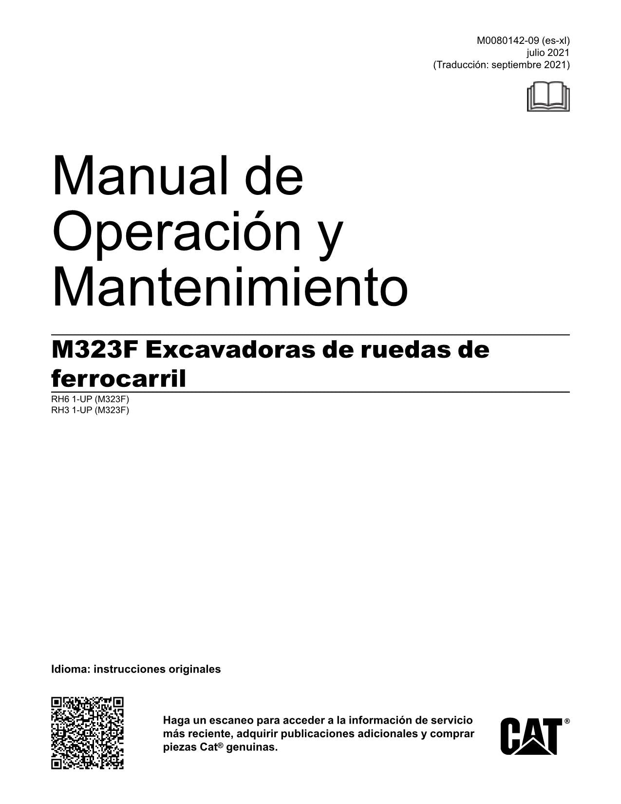 Caterpillar M323F Excavadora Manual de Operación y Mantenimiento Español