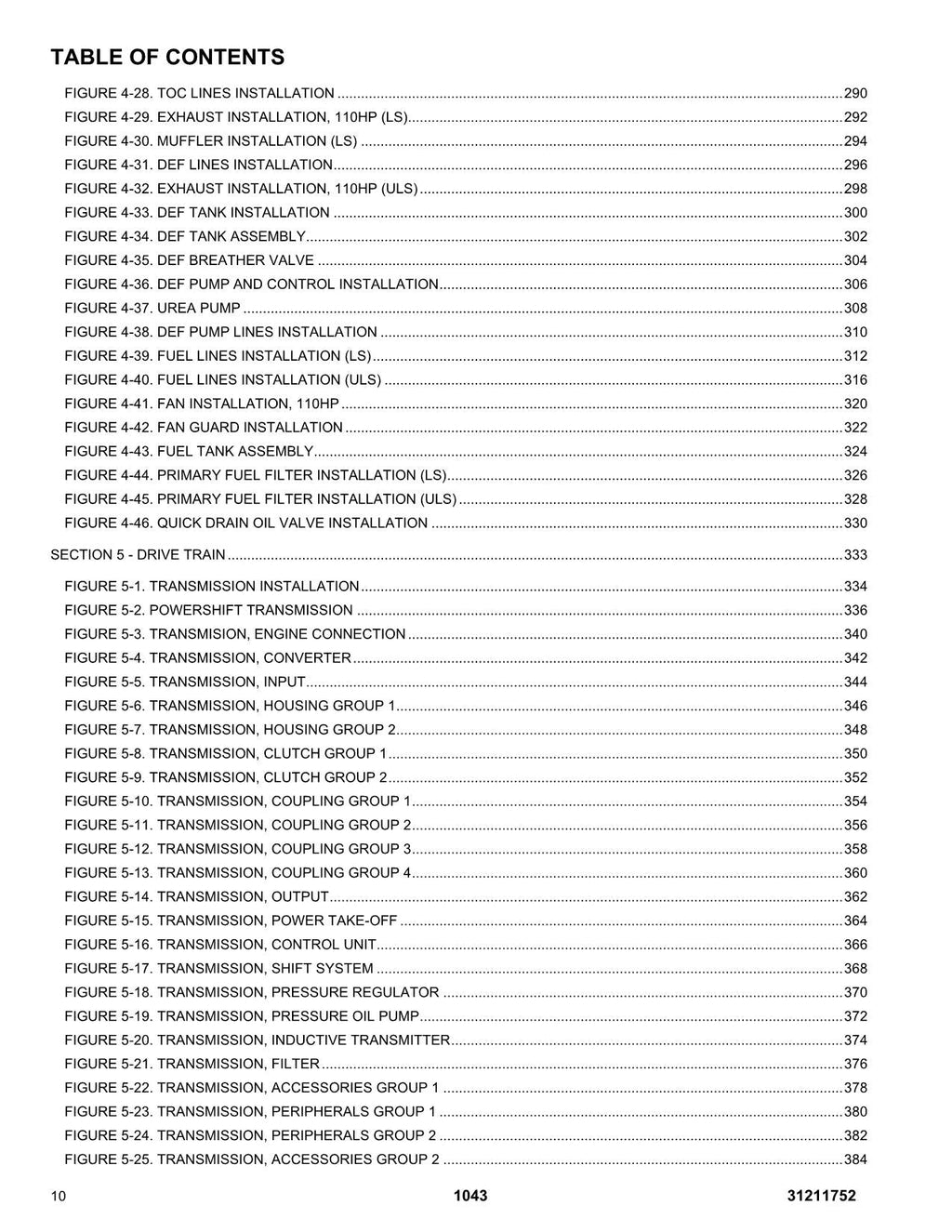 JLG 1043 Telehandler Parts Catalog Manual 31211752