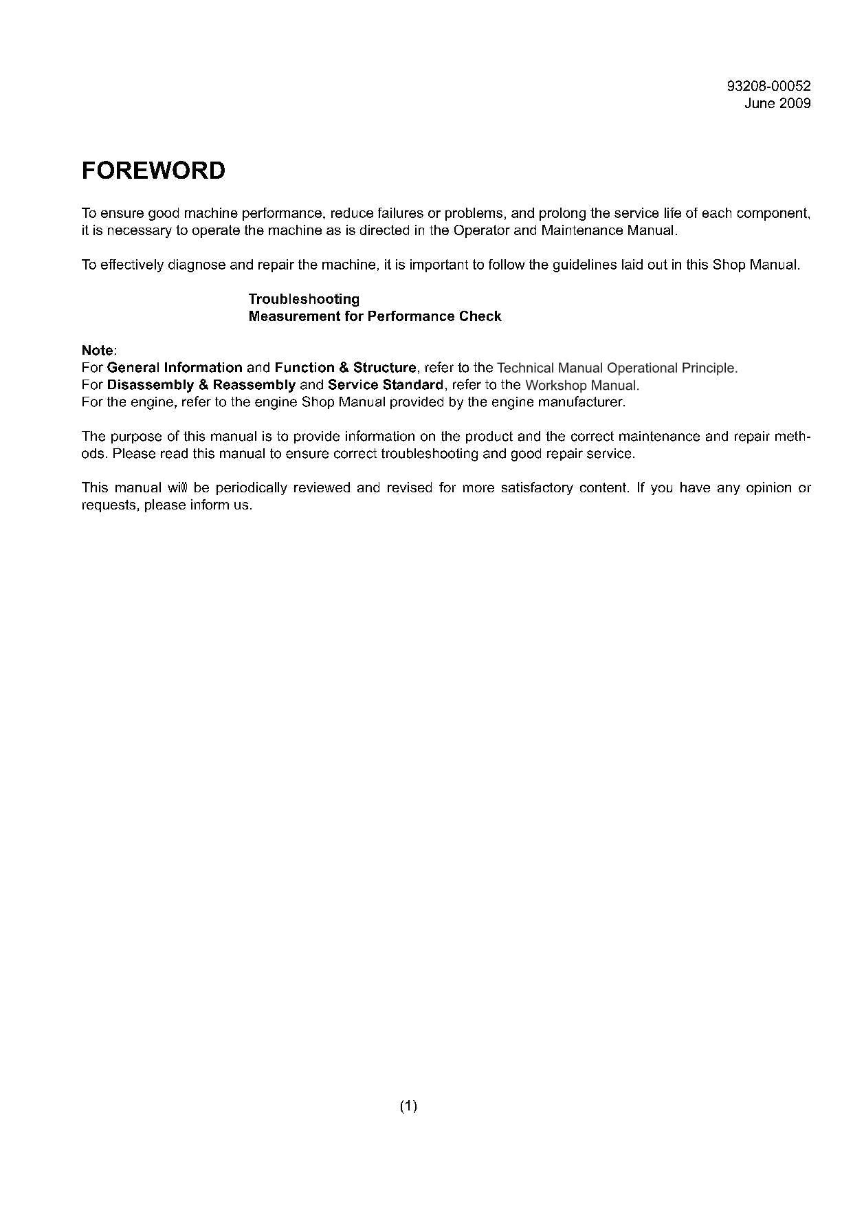 Hitachi ZW180-G Wheel Loader Technical Manual Troubleshooting