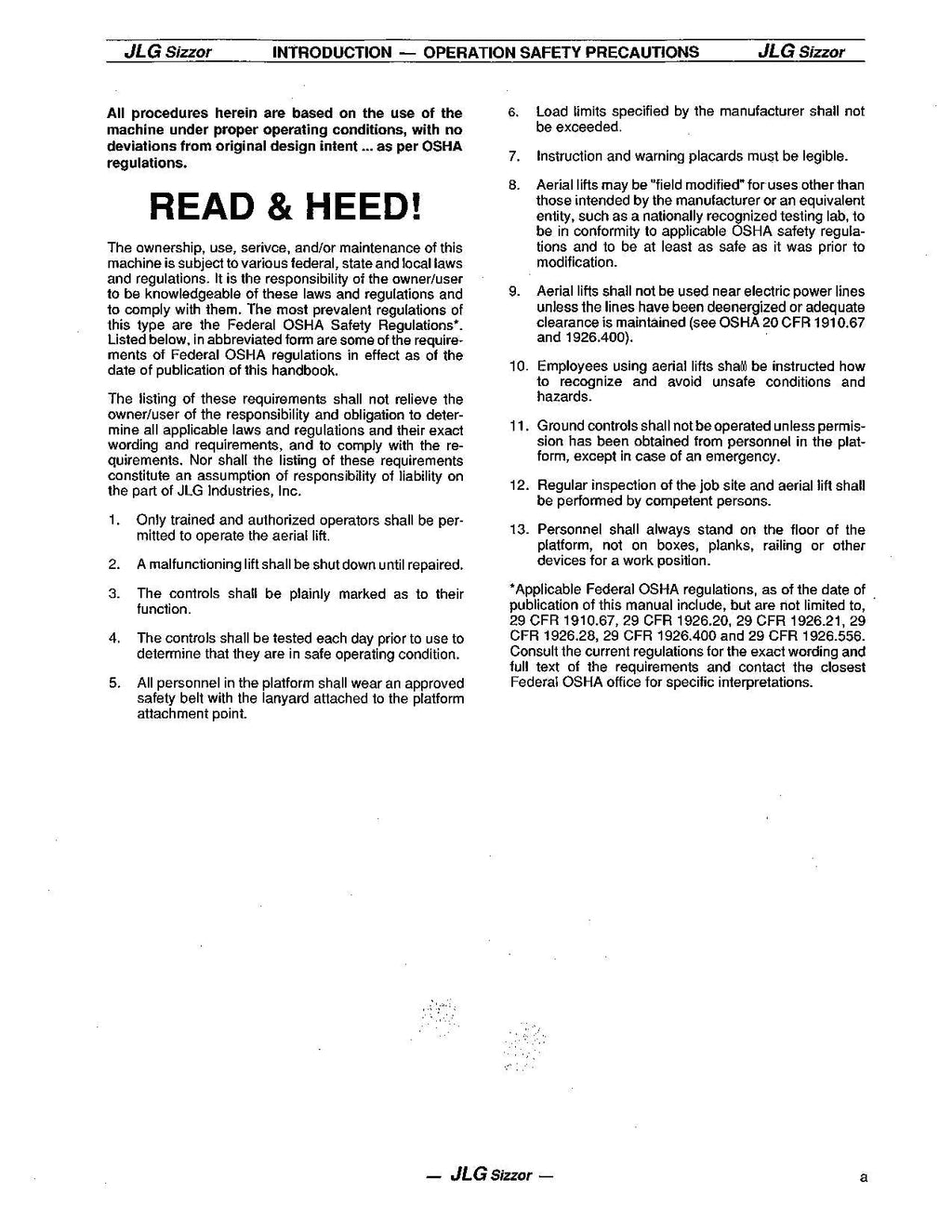 JLG CM1732 CM2033 CM2046 CM2546 CM2558 Scissor Lift Operation Parts Service Manual