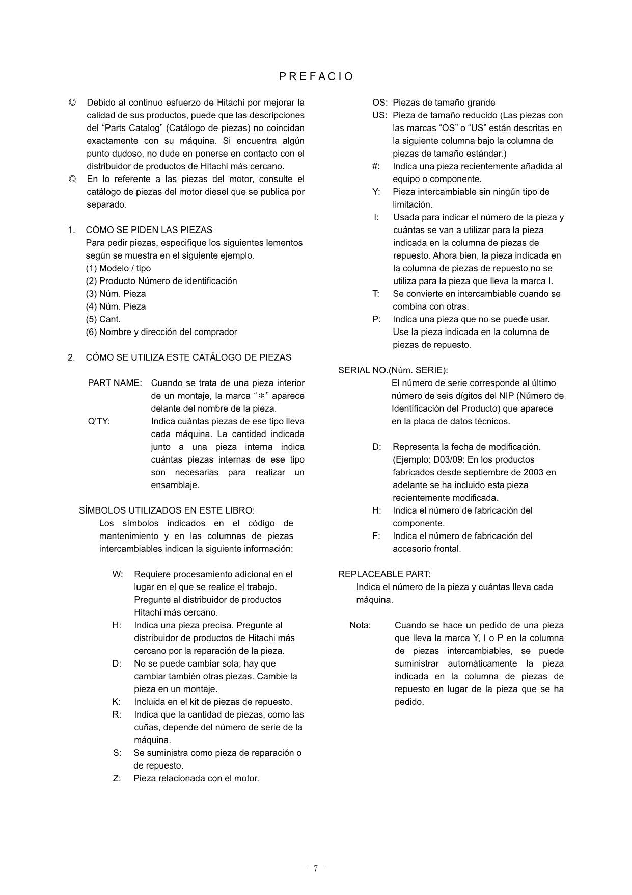 Hitachi ZW80 No.1N0TA-00145 Wheel Loader Parts Catalog Manual SN 01342