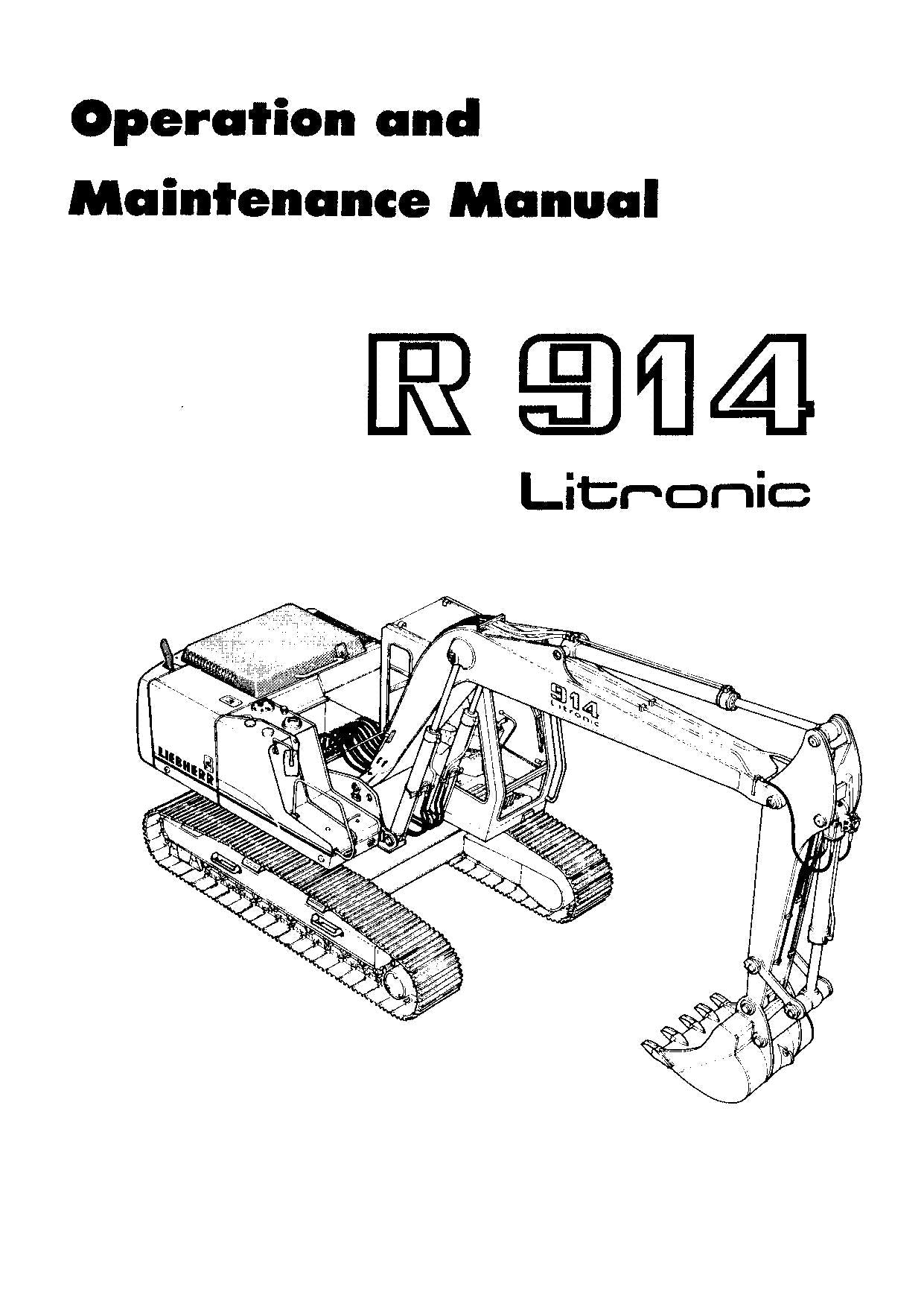 Liebherr R914 Litronic Excavator Operators manual serial 6001