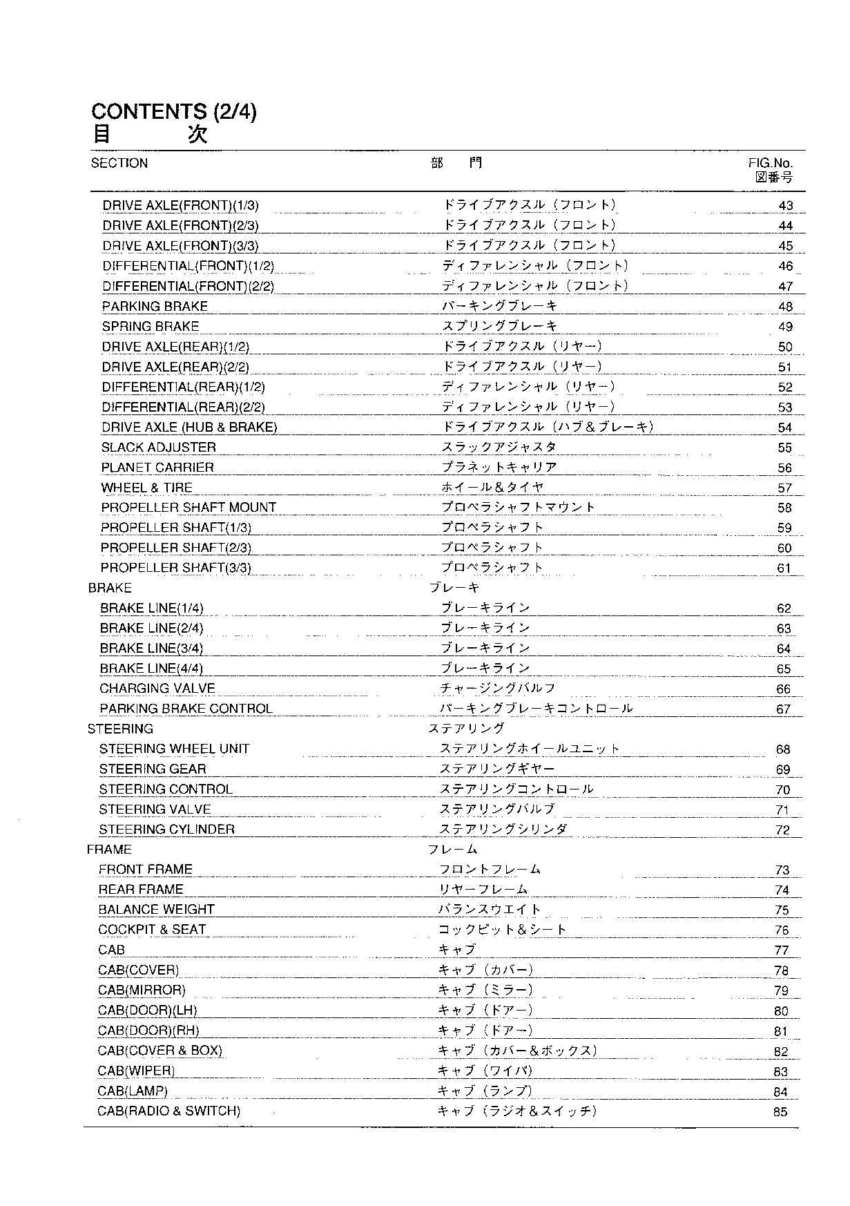 Hitachi LX300-7 Wheel Loader Parts Catalog Manual SN 00101