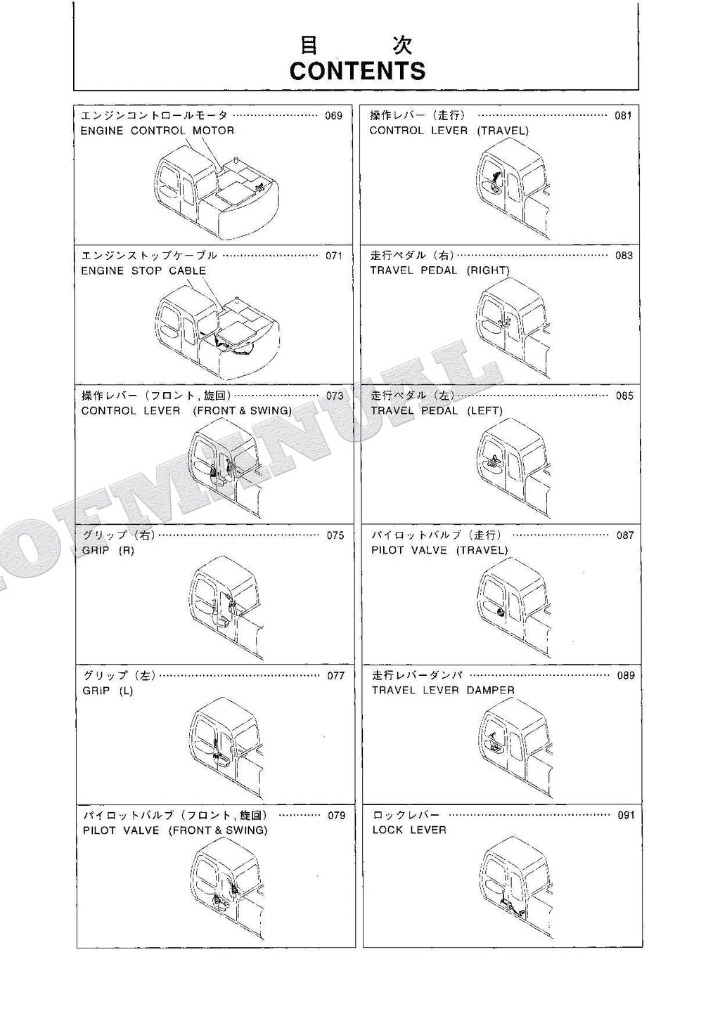 HITACHI EX120-5X Excavator Parts Catalog Manual SN 51533-