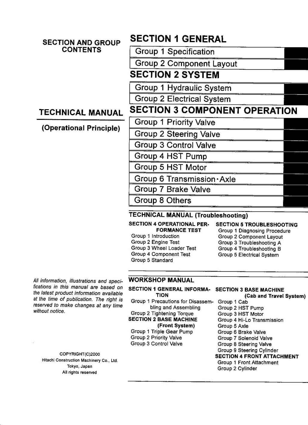 Hitachi LX70-5 LX80-5 Wheel Loader Technical Manual Operational Principle