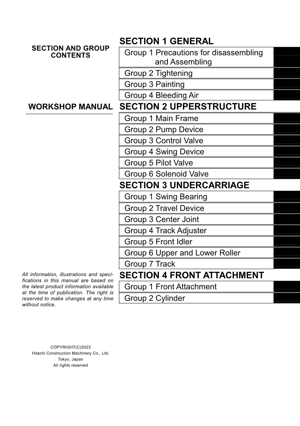 Manual de servicio y reparación de la excavadora Hitachi ZX10U-6