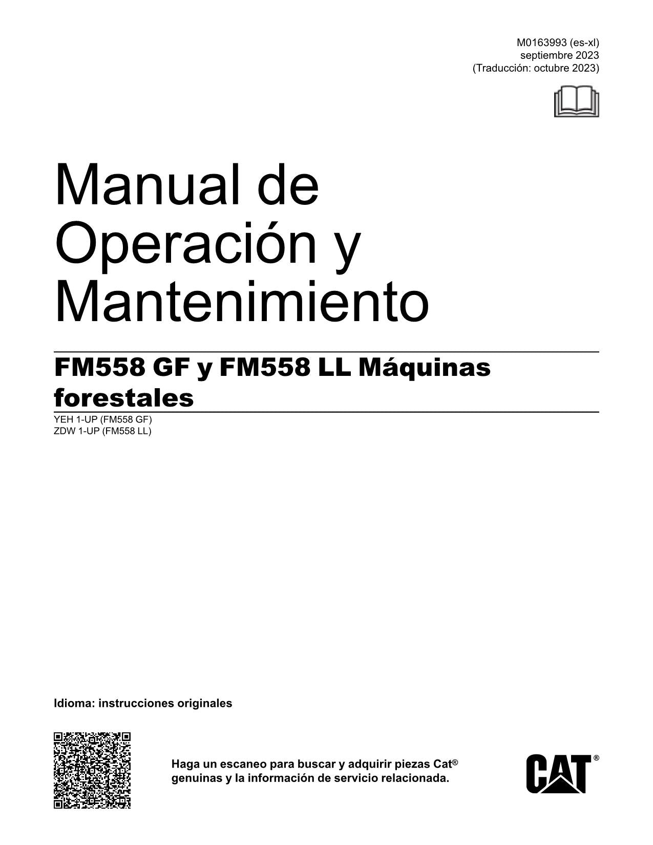 Caterpillar FM558 GF FM558 LL Máquina forestal Manual de Operación Español