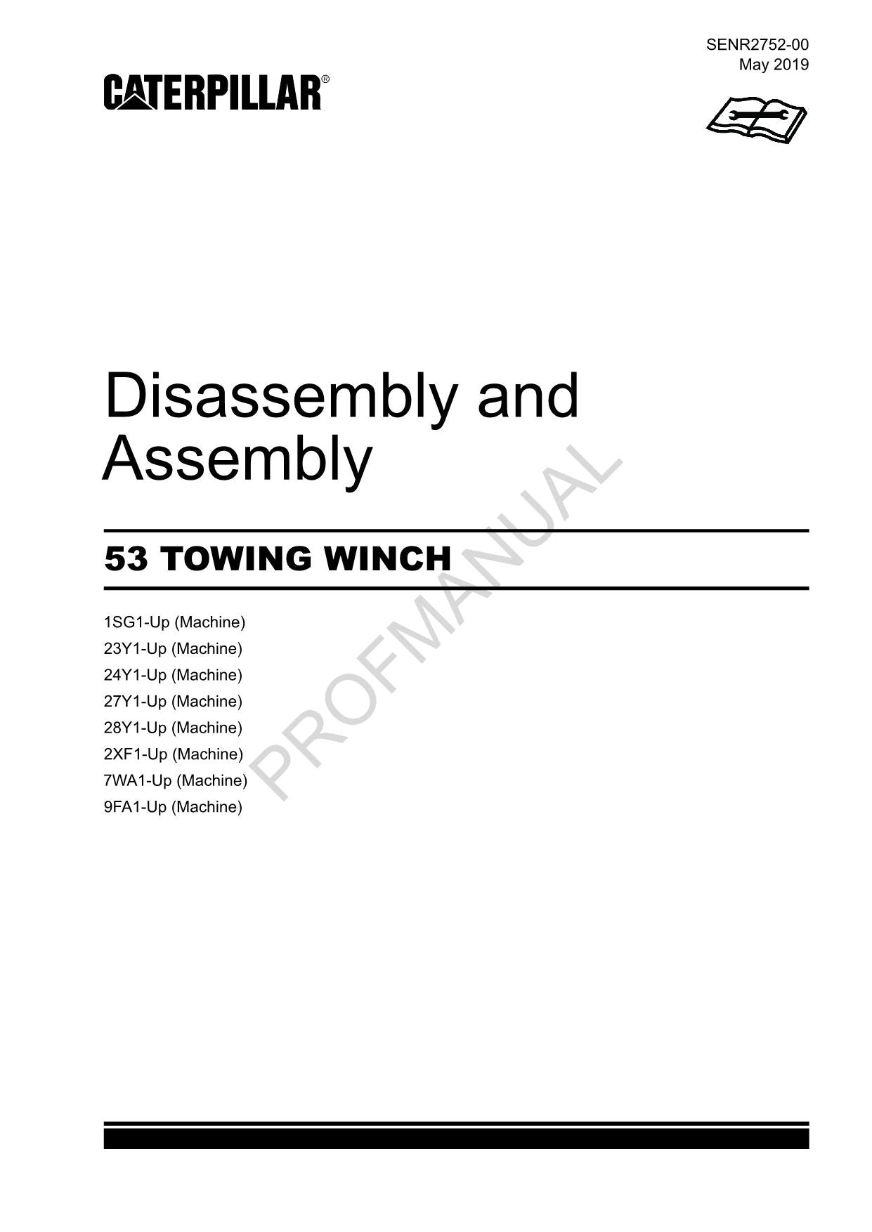 Caterpillar CAT 53 TOWING WINCH Manual Disassembly Assembly