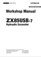 HITACHI ZAXIS ZX85USB-7 Excavator Workshop Service Manual WDEU60-EN-00