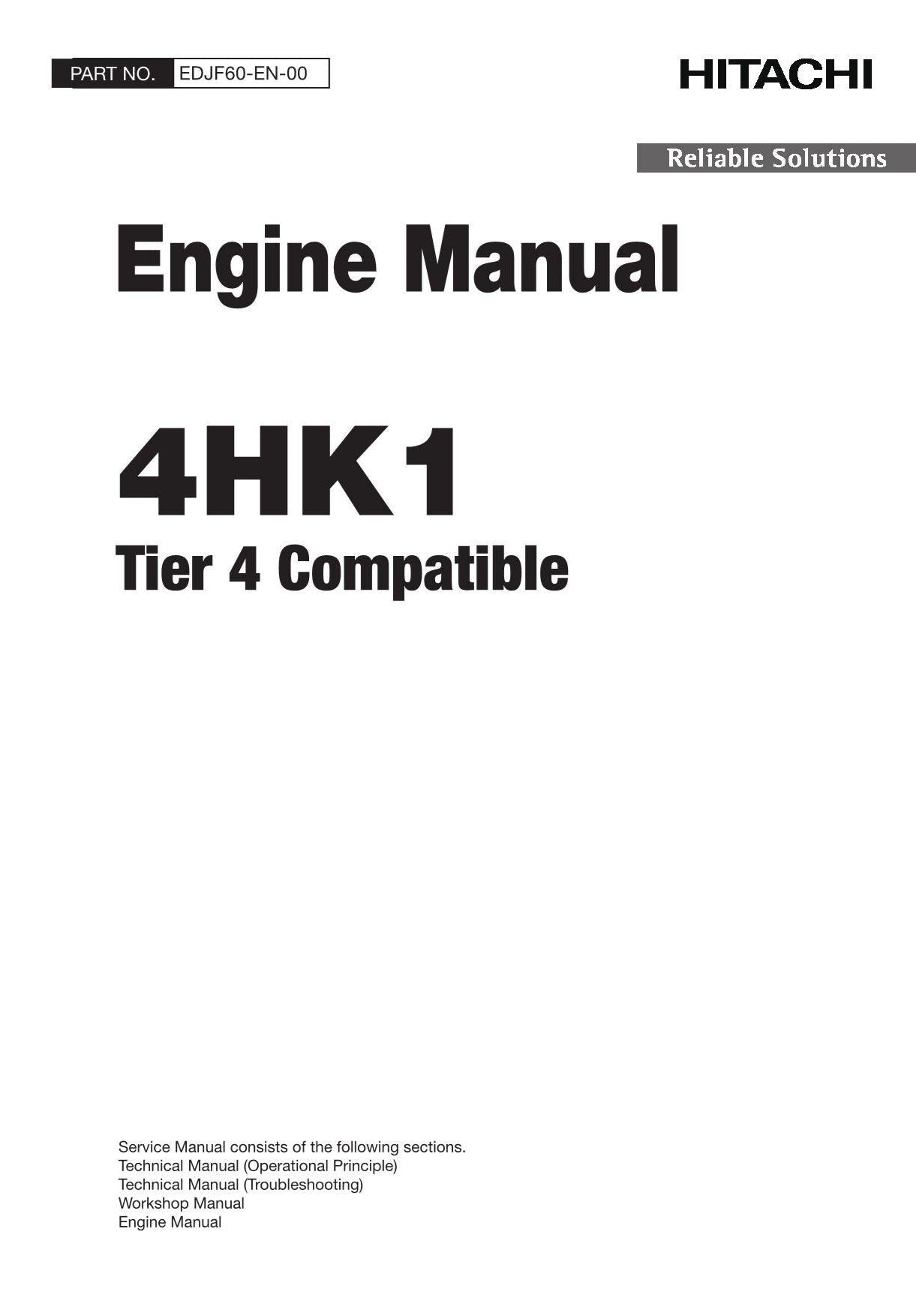 Hitachi 4HK1 Tier 4 Engine  FULL Service manual