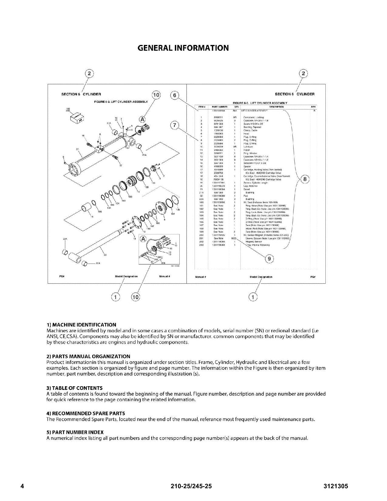 LIFTLUX 210-25 245-25 Scissor Lift Parts Catalog Manual Prior to 1200020465