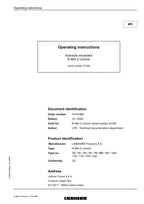 Liebherr R954 C Litronic Excavator Operators manual serial 23166