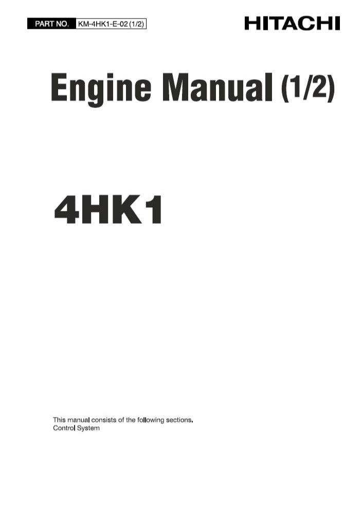 Hitachi 4HK1 6HK1 1-2 Engine Service manual
