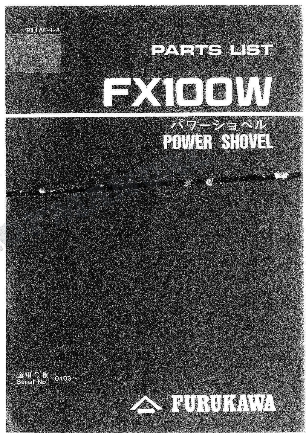 HITACHI FX100W Power Shovel Parts Catalog Manual