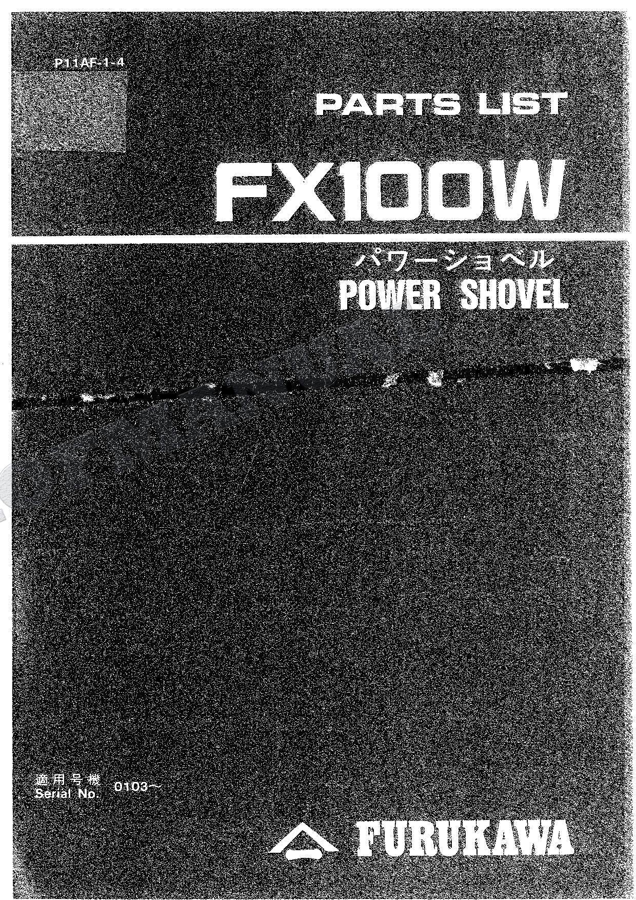 HITACHI FX100W Power Shovel Parts Catalog Manual