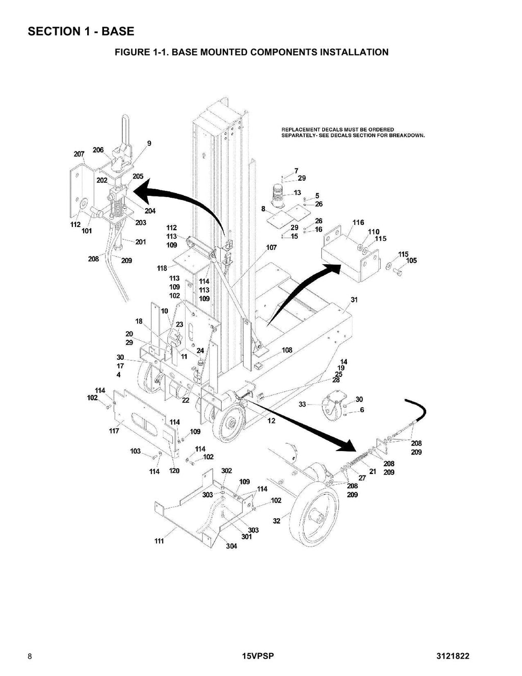 JLG 15VPSP Vertical Mast Parts Catalog Manual