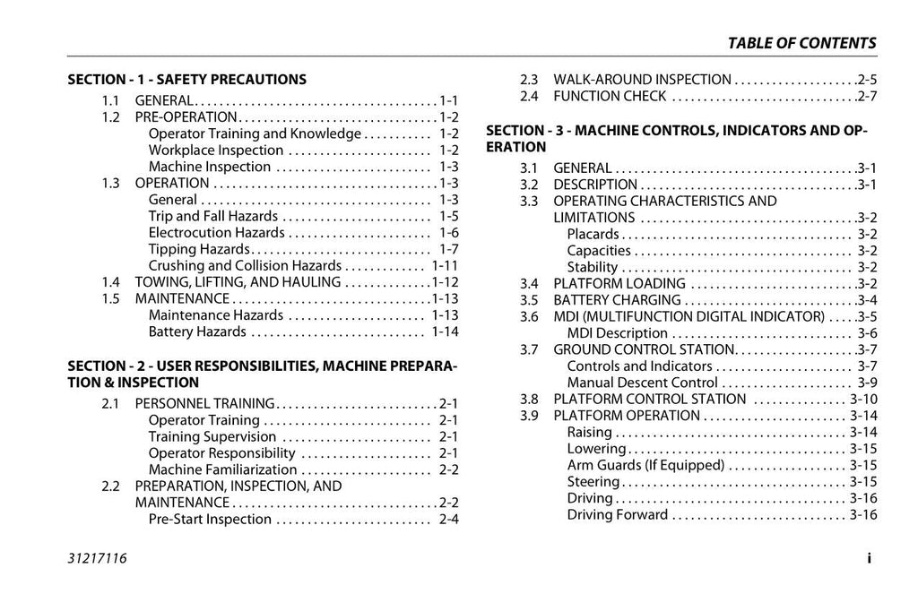 Manual del operador de plataformas elevadoras JLG 1930ES 2032ES 2632ES 2646ES 3246ES