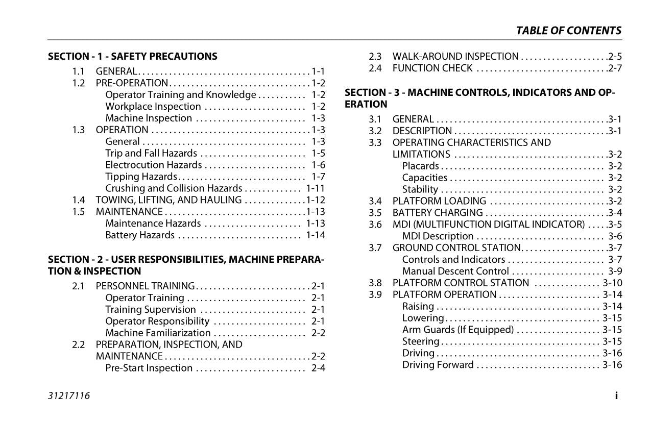 Manual del operador de plataformas elevadoras JLG 1930ES 2032ES 2632ES 2646ES 3246ES