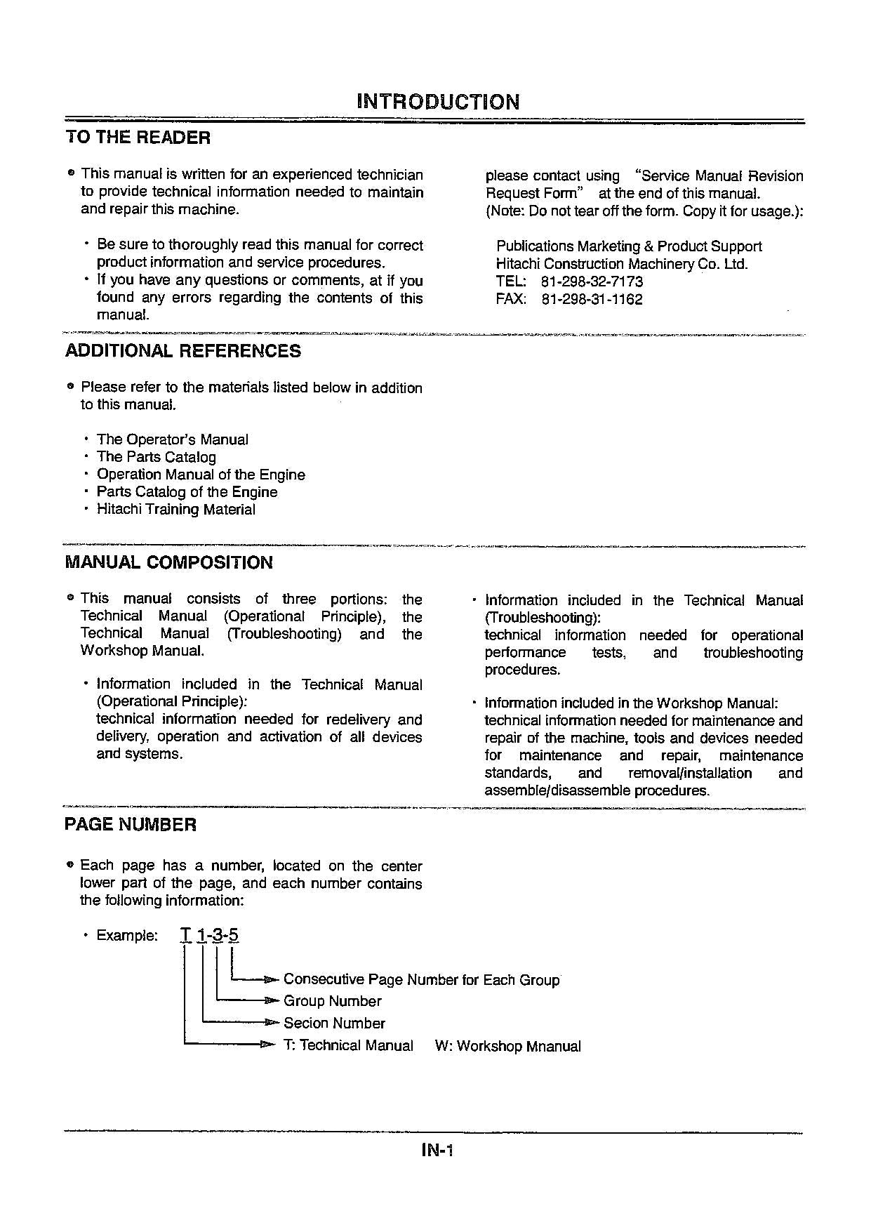 Manual técnico del principio de funcionamiento de la excavadora HITACHI EX75UR-3