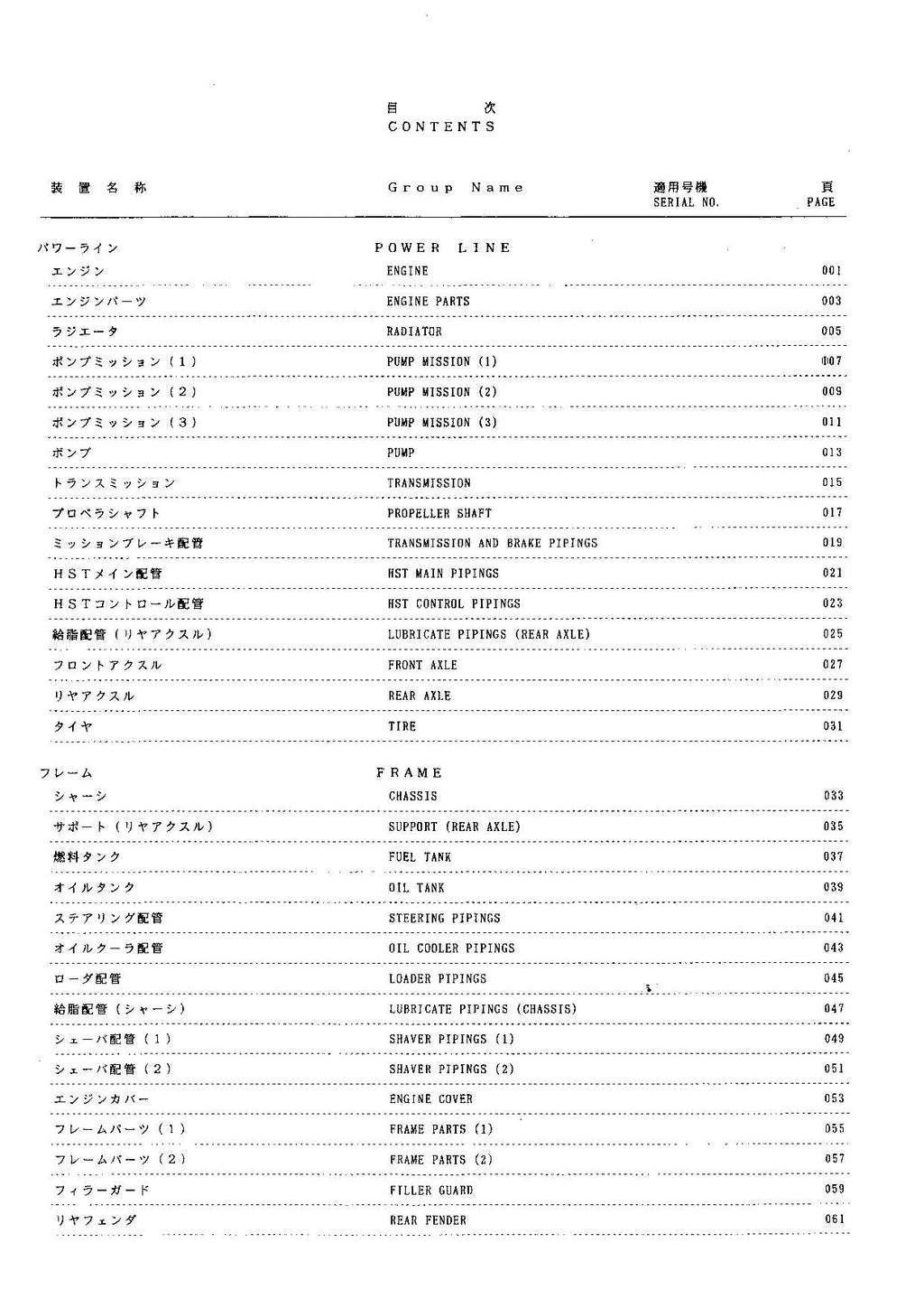 Hitachi LX80RS Wheel Loader Parts Catalog Manual SN 03004-up